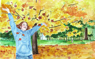 at one childrens book frolicking in leaves